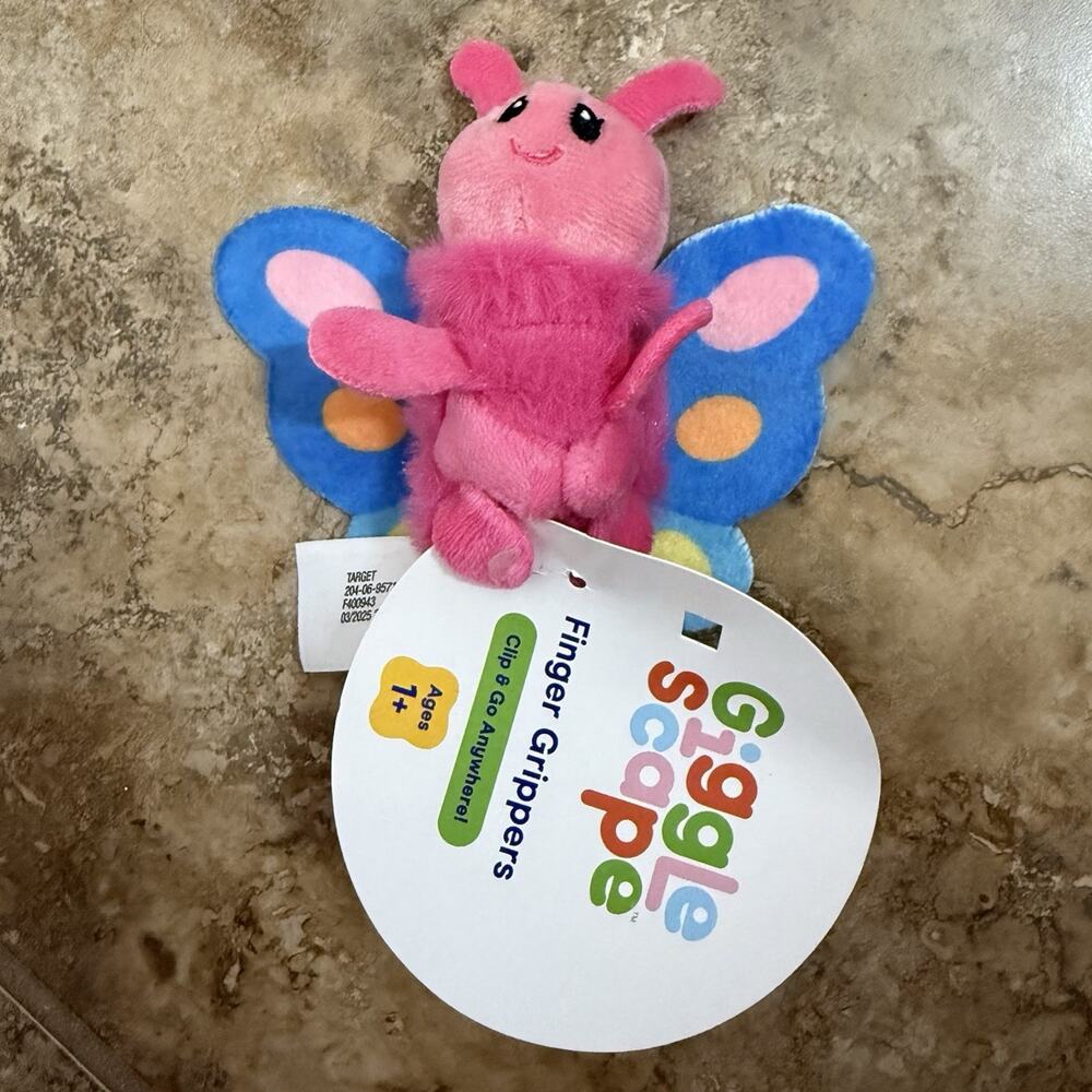 Giggle Scape Butterfly Plush Finger Grippers 4” Plush from Target NWT